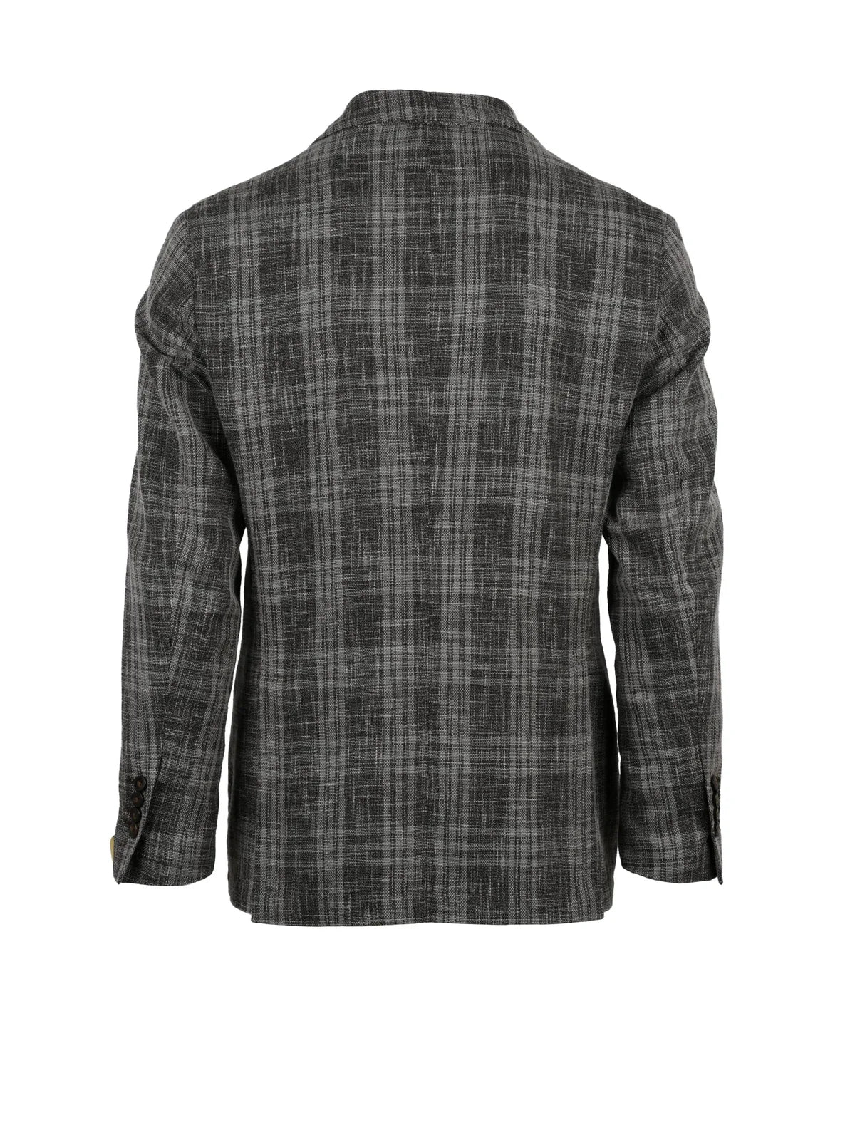 Brown Wool Cotton Polyamide Rounded Blazer
