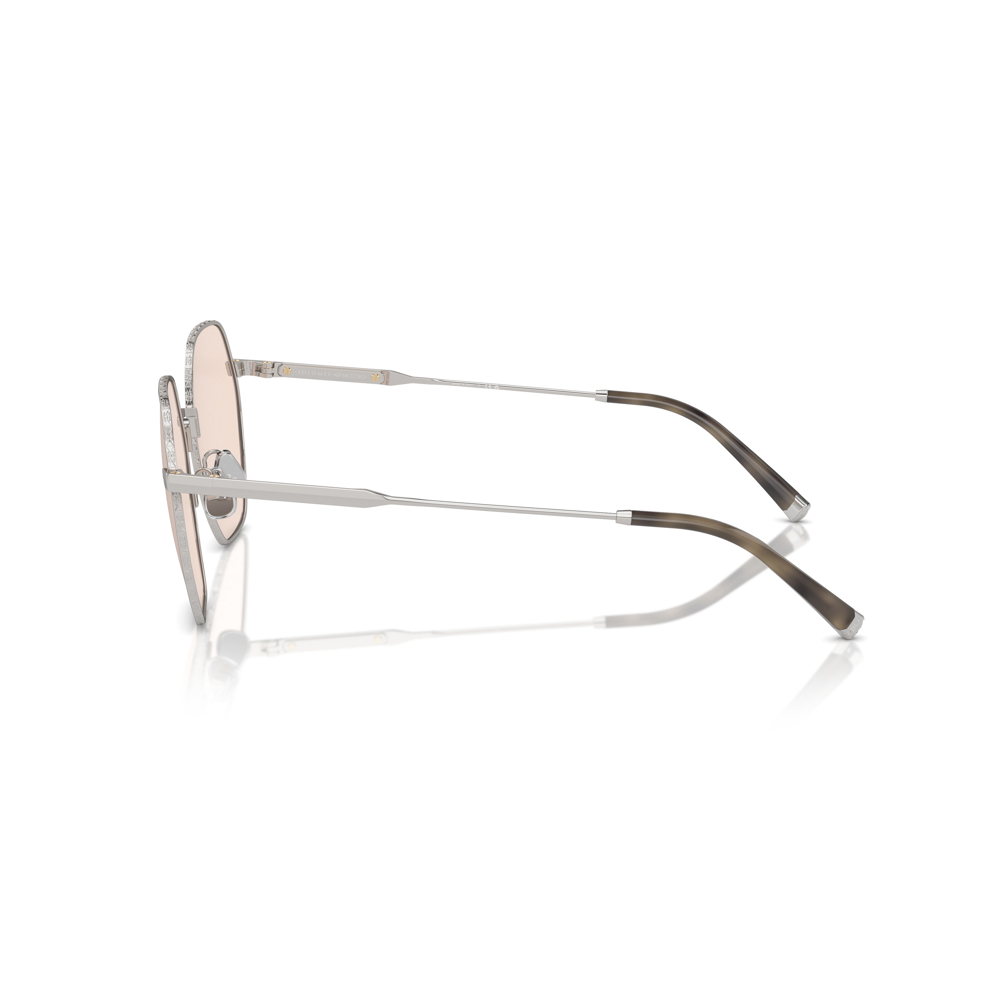 0bc1001t Geometric Titanium Sunglasses with Soft Pink Lenses