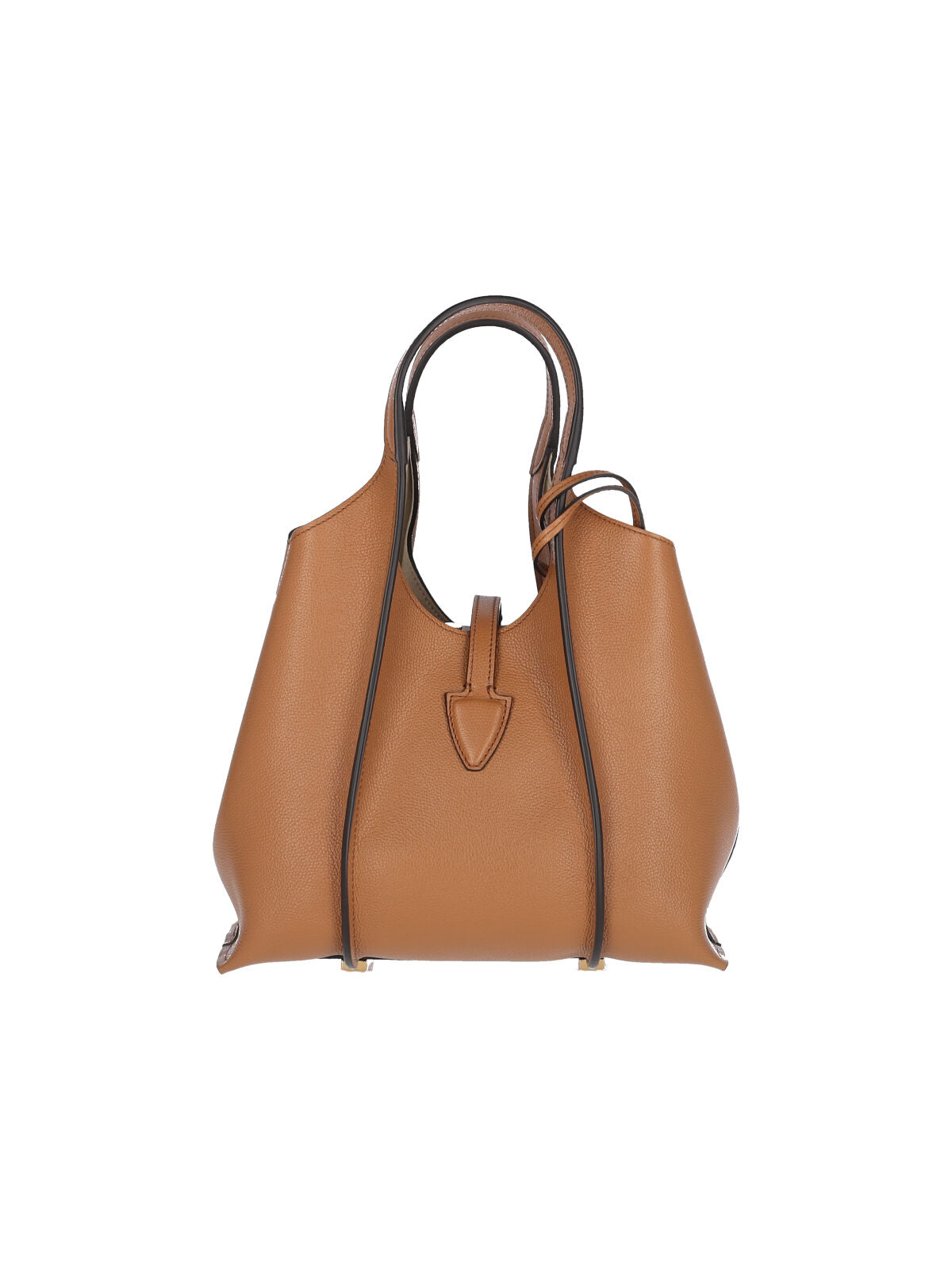 "T-Timeless" Mini Bag, In Brown Hammered Calfskin