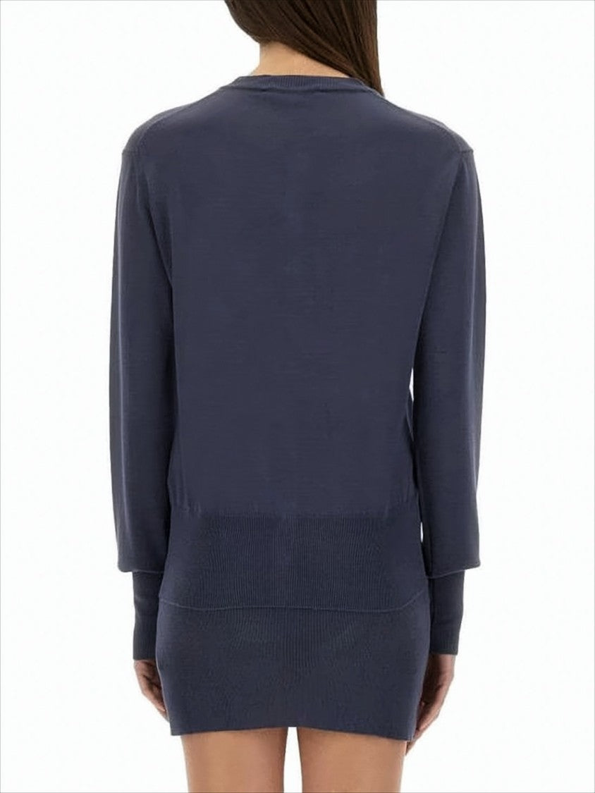 Classic Cotton Cardigan with Layered Hem