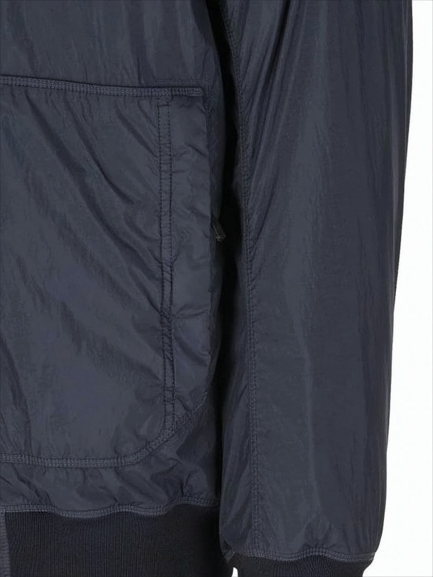 Padded Jacket with High Collar and Front Zip by Stone Island
