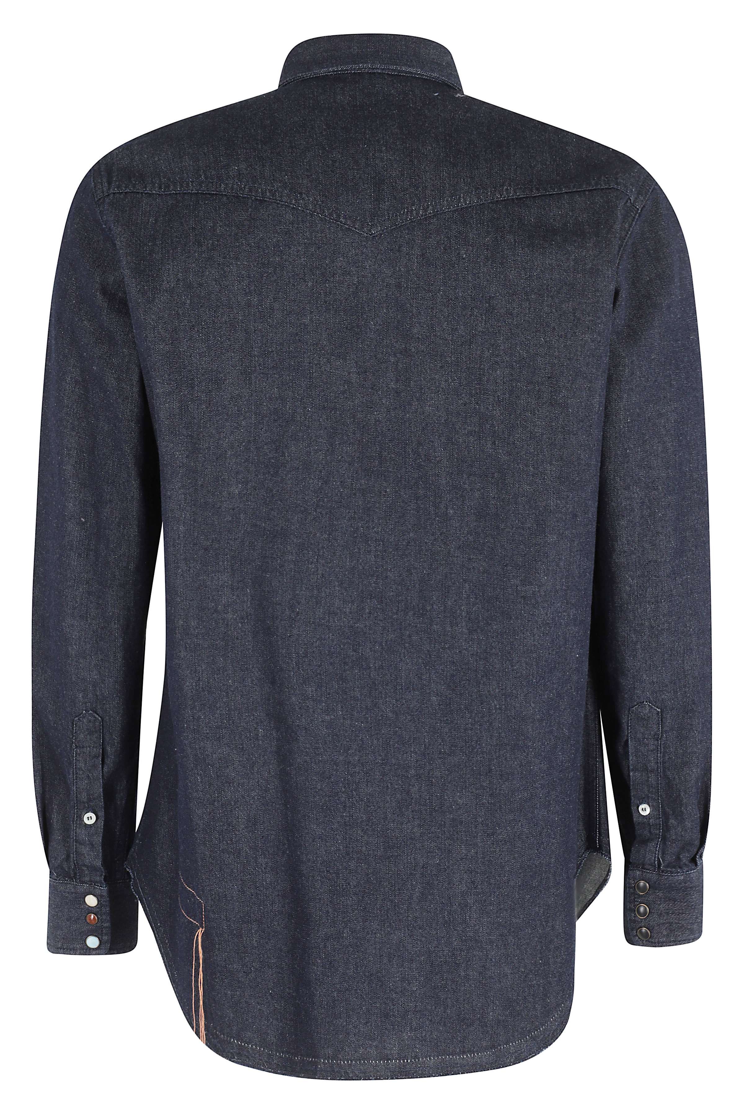 Classic Blue Denim Shirt with Flap Pockets