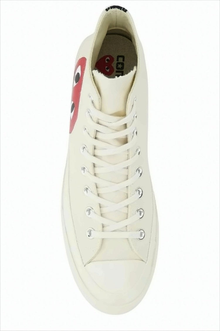 High-Top Canvas Sneakers With Iconic Heart Graphic