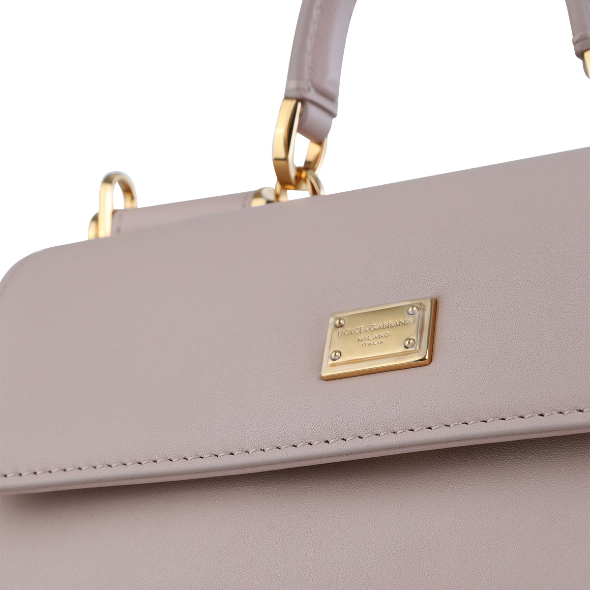Structured Nude Leather Top Handle Bag