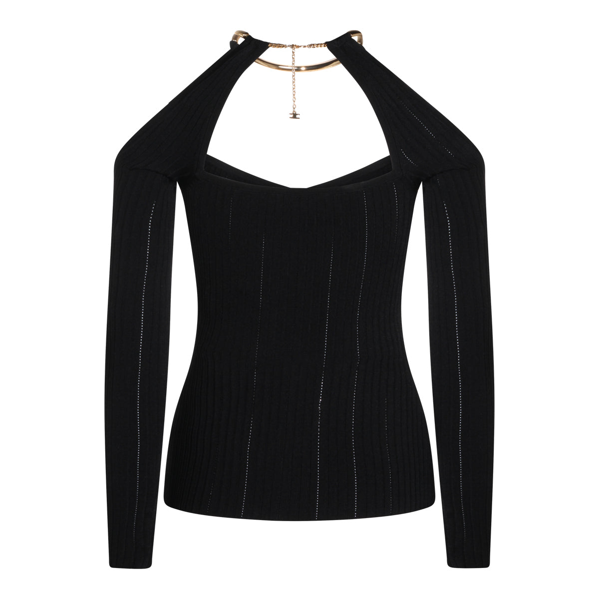 Black Viscose Knit Top