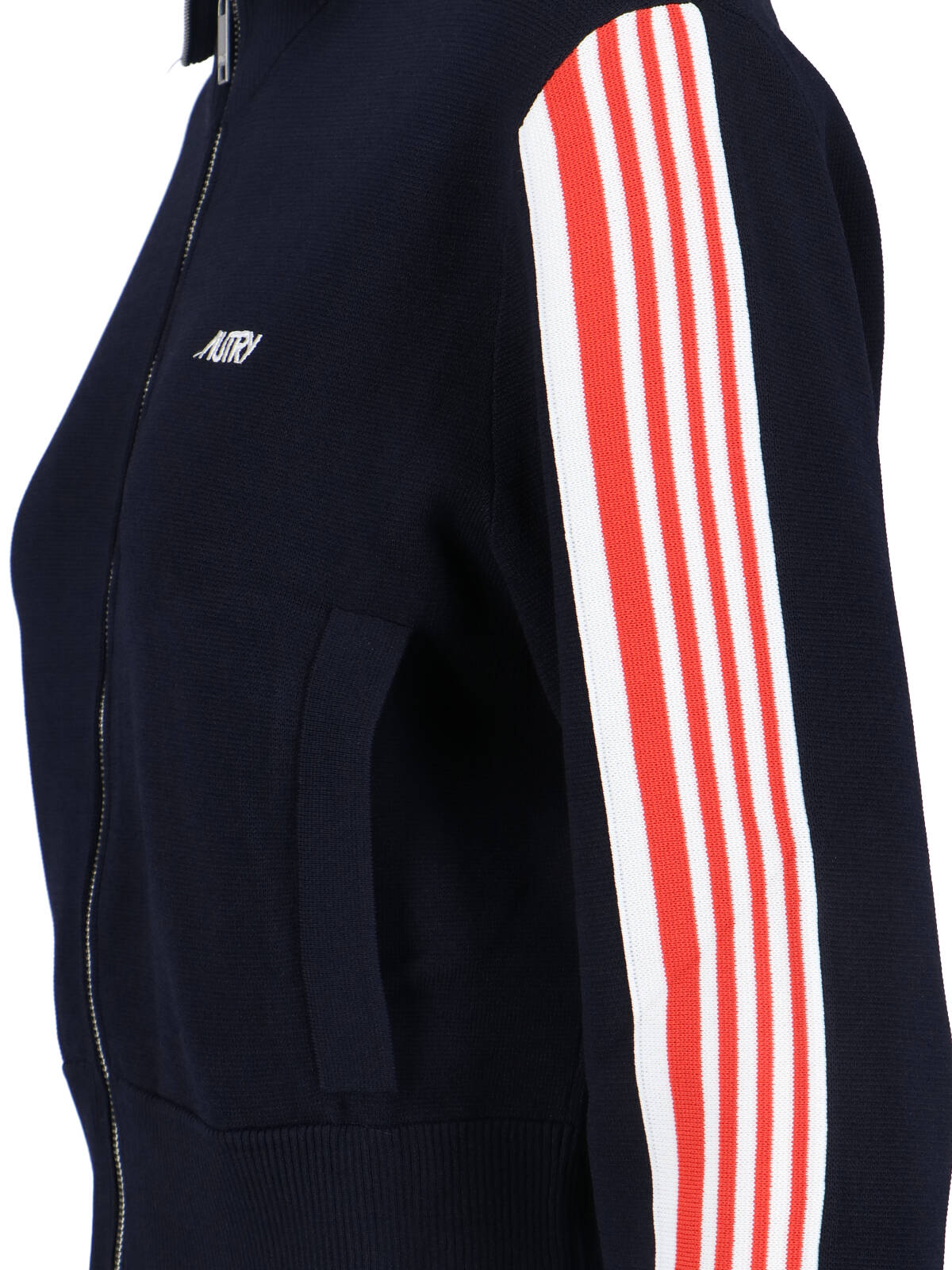 Navy Viscose Blend Zip Sweatshirt