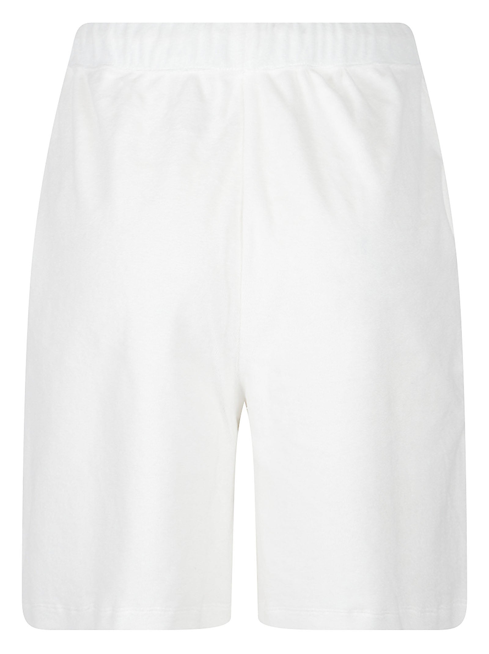 White Shorts with Elastic Waistband and Drawstring