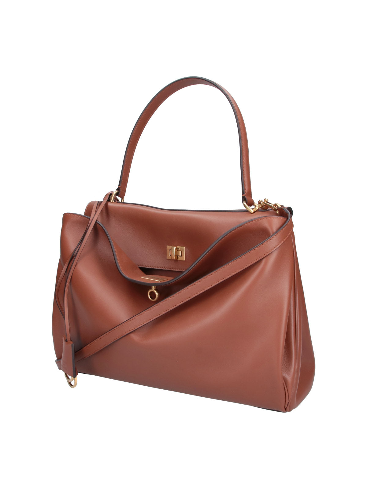 Brown Rodeo Medium Calfskin Leather Handbag