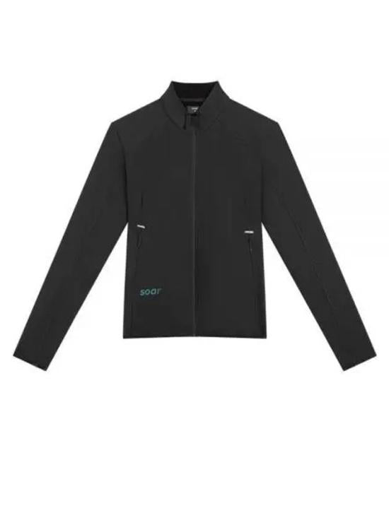 Minimalist Black Long-Sleeve Running Top with Zippered Details