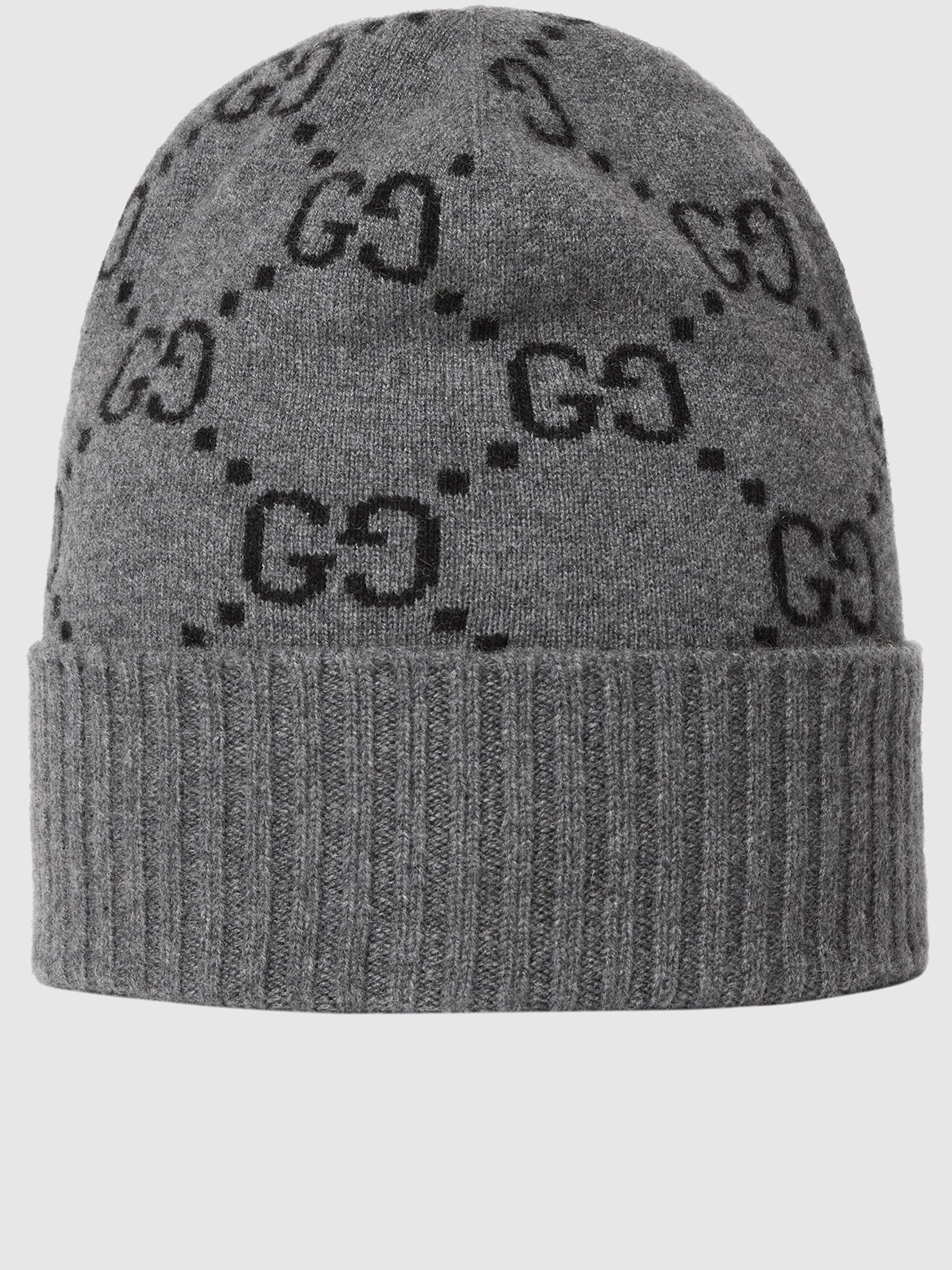 Grey Nuancie Knitted Double G Beanie