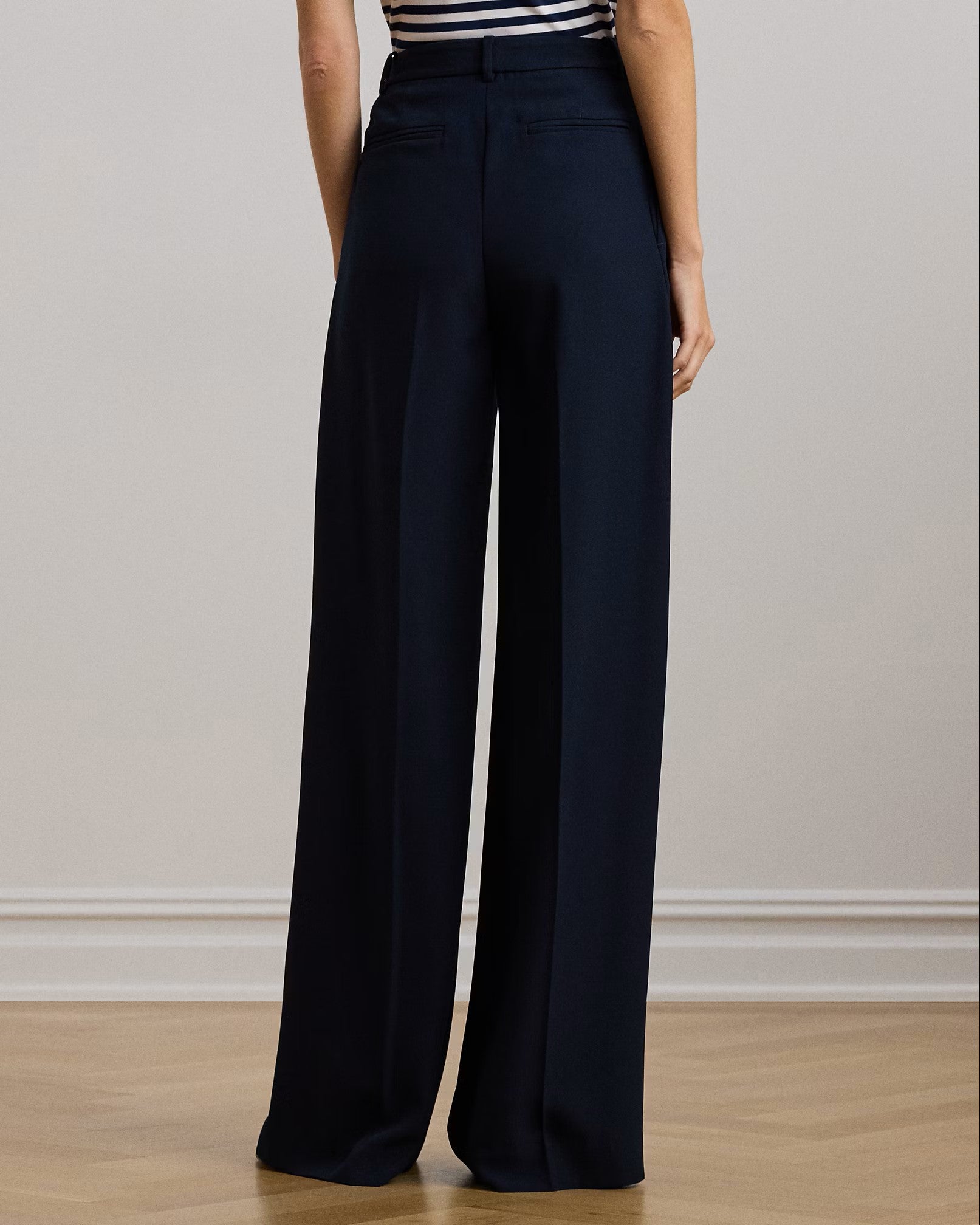 Navy Blue Kirahn Pleated Trousers