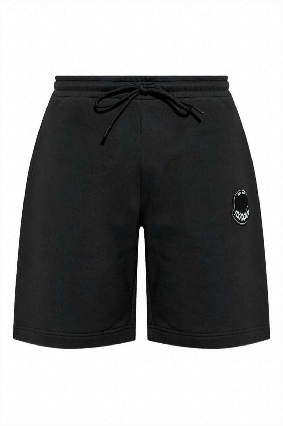 Black Cotton Shorts with Drawstring Waistband