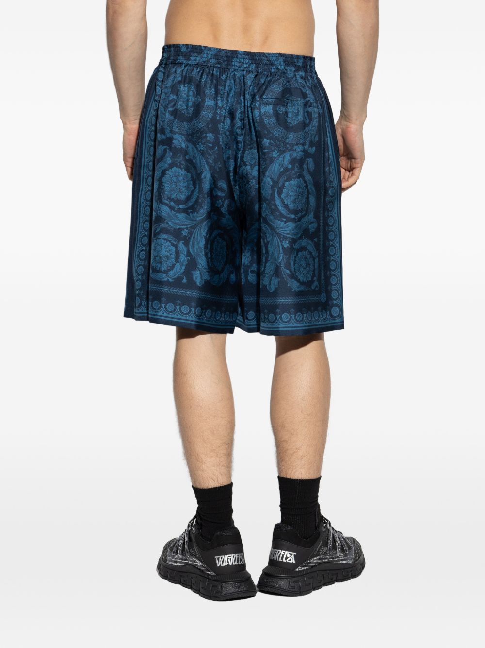 Relaxed Baroque Patterned Silk-Nylon Shorts