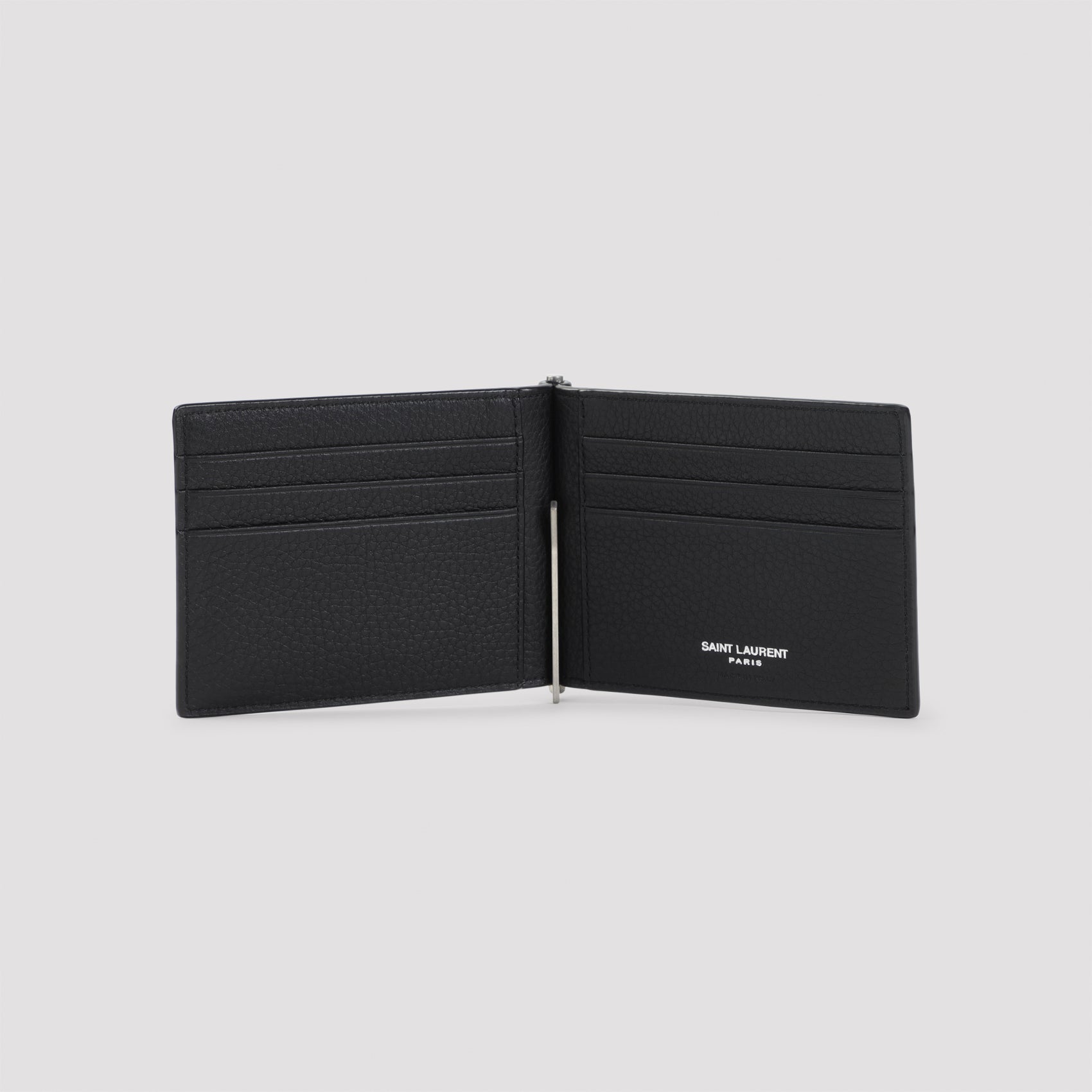 Textured Black Calf Leather Bifold Wallet