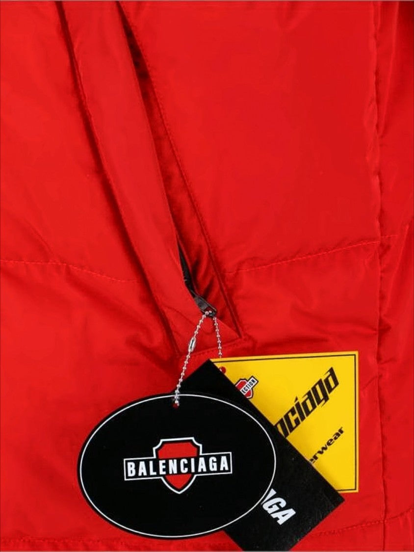 Down Jacket with Detachable Fur-Trimmed Hood