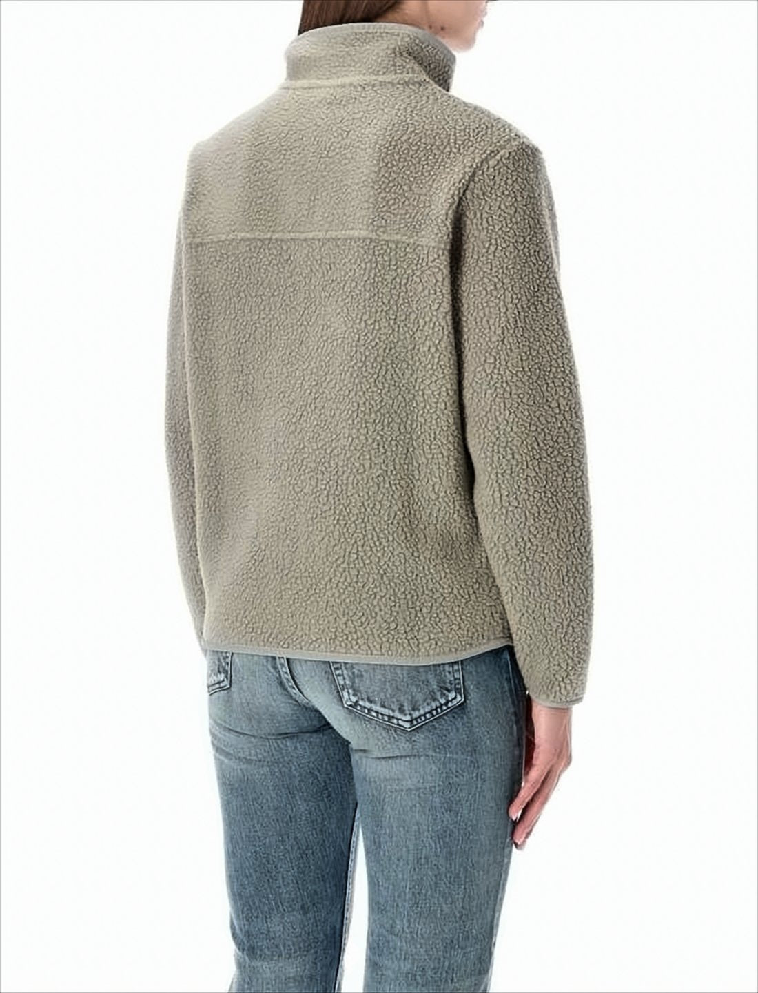 Long-Sleeve Fleece Jacket with High Collar