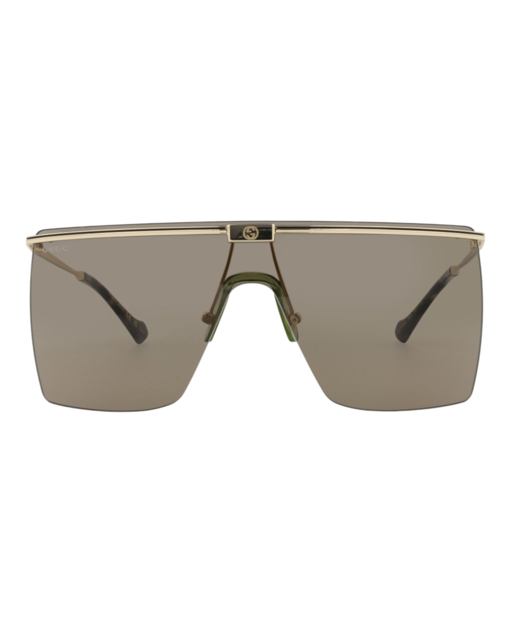 Shield-Frame Metal Sunglasses