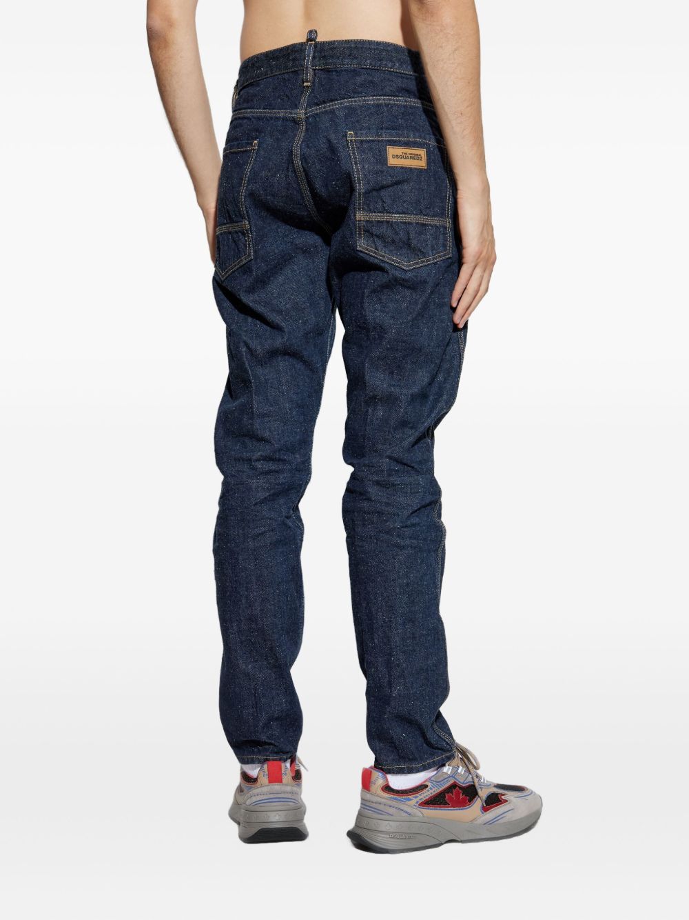Dark Blue Speckled Denim Jeans