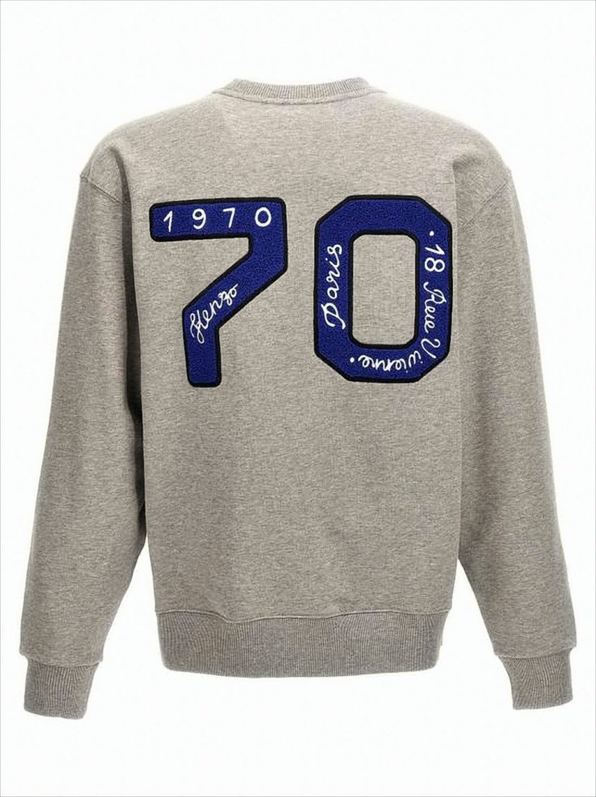 Heather Grey Long-Sleeve Sweatshirt With Varsity Design
