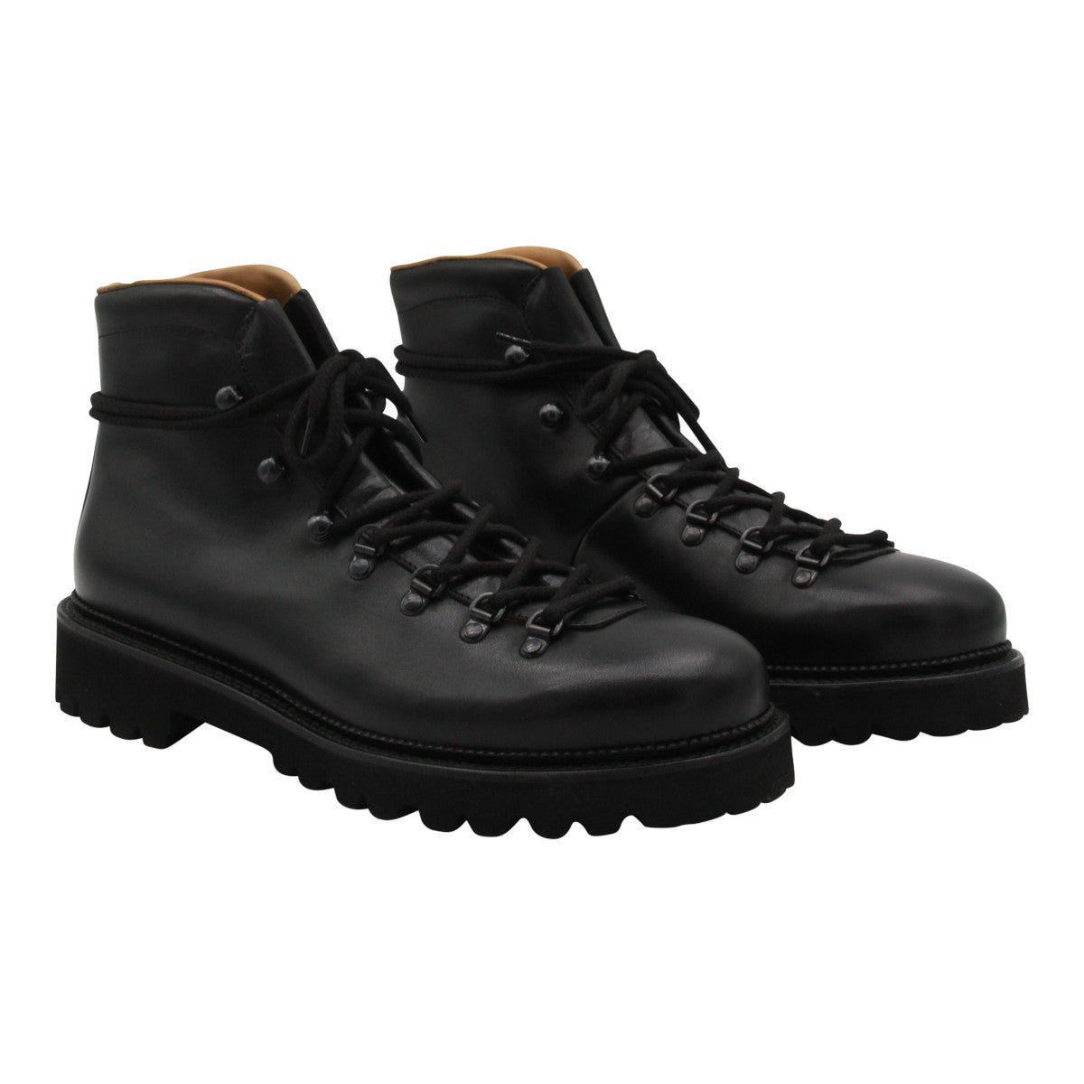 Smooth Black Leather Boots