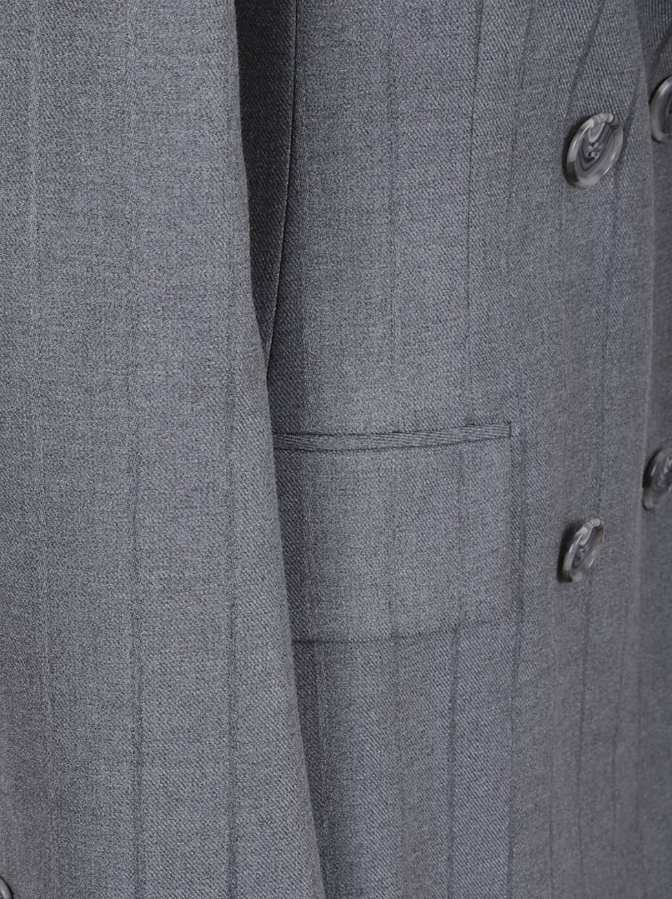 Double-Breasted Grey Blazer With Peak Lapels
