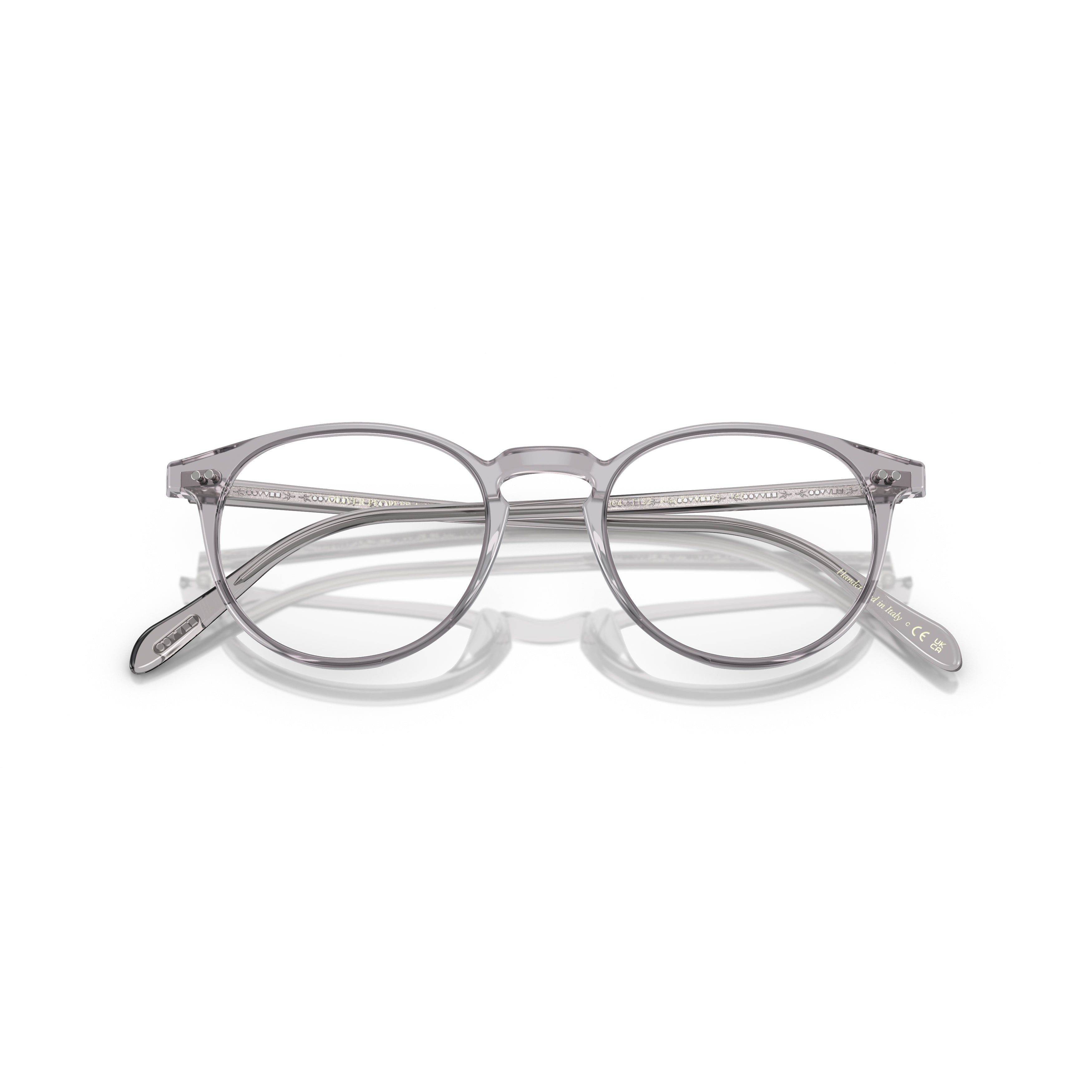 0ov5004 Translucent Acetate Rounded Eyeglasses with Keyhole Bridge
