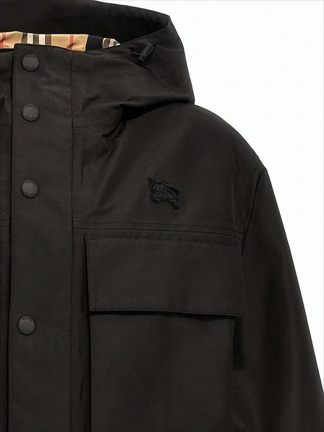 Matte Black Casual Jacket with Hood