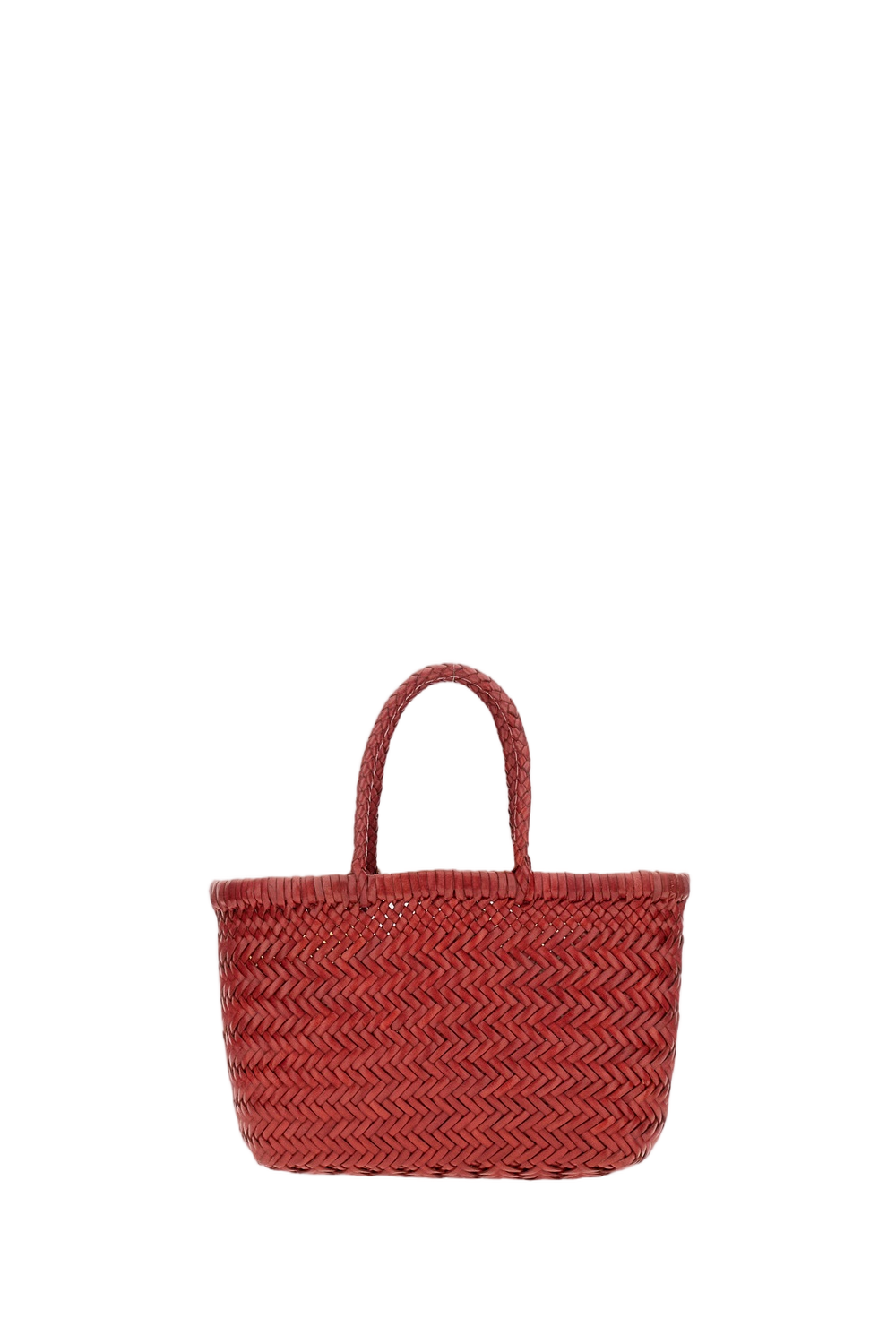 Hand-Woven Buffalo Leather Mini Flat Basket 'Gora'