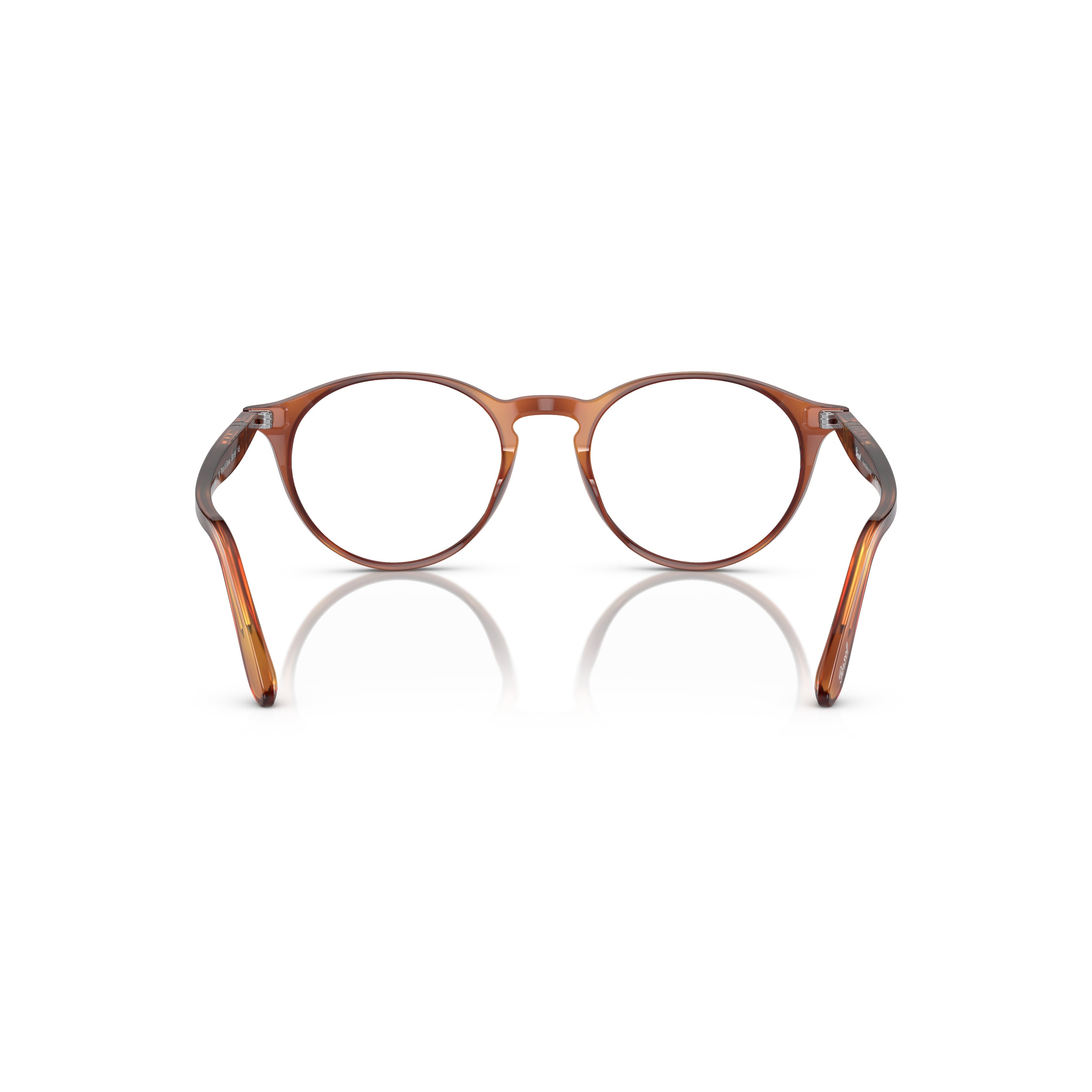 0po3092v Round Frame Eyeglasses in Amber-Brown Tortoiseshell