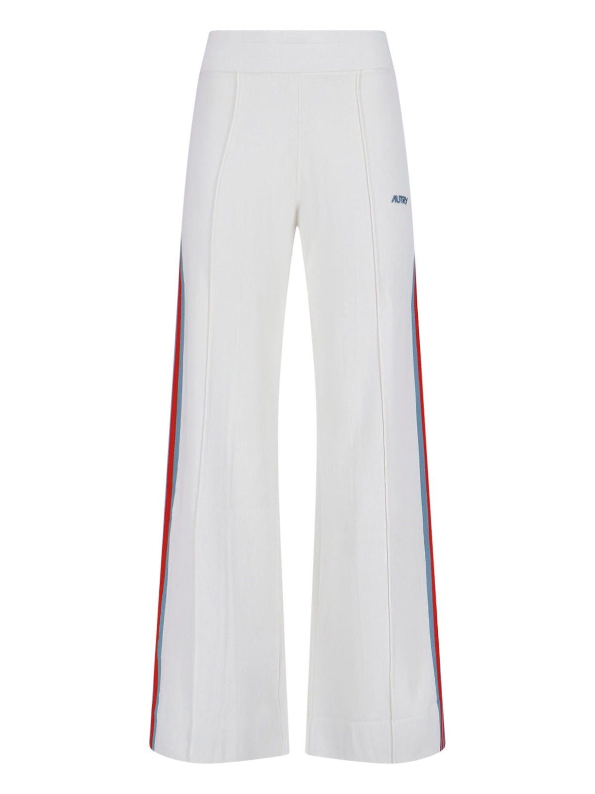 White Logo Sweatpants with Contrast Side Stripes