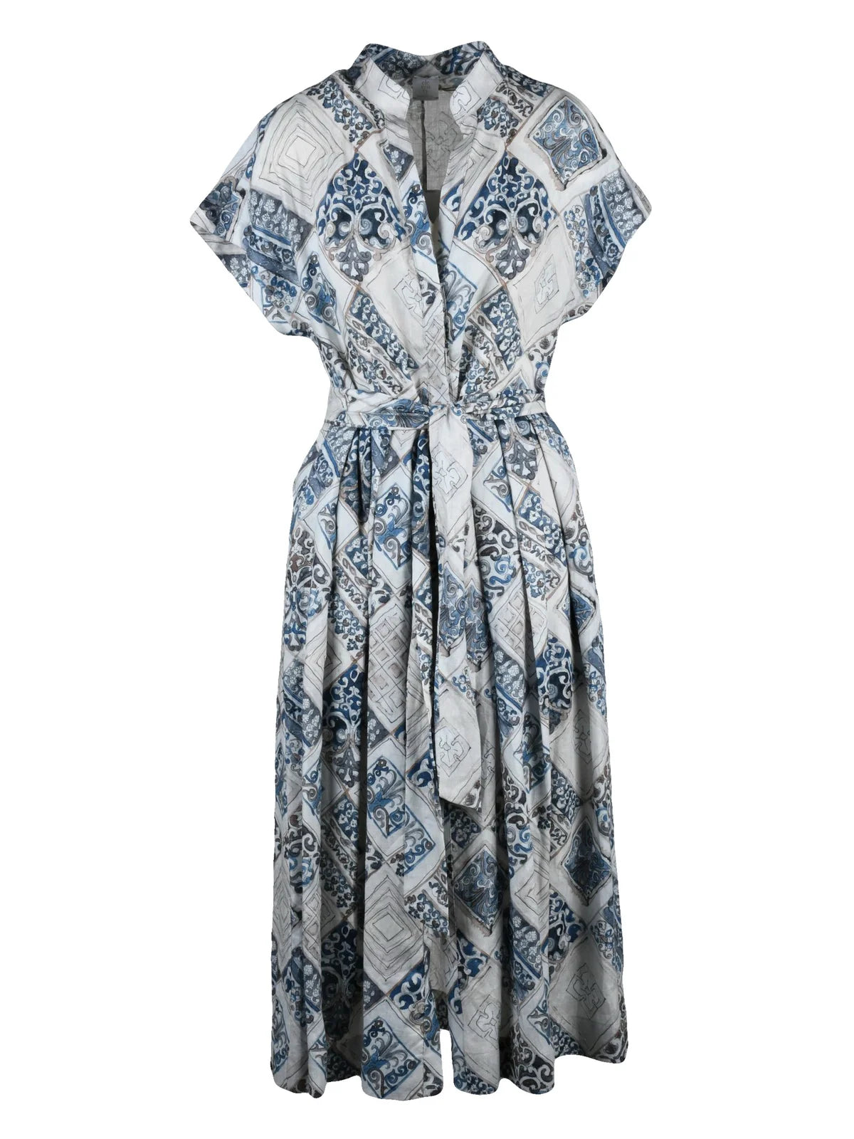 Blue Linen Shirt Dress