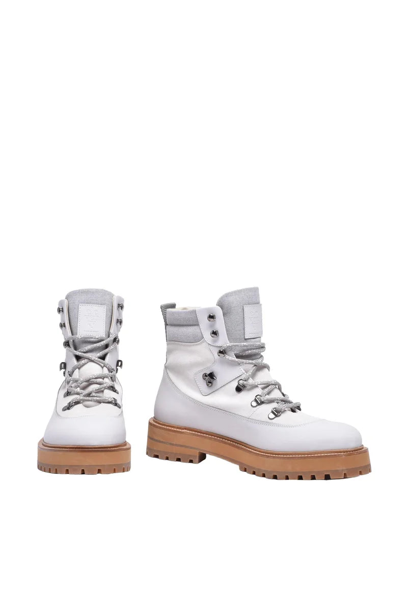 Lace-up Boots - White