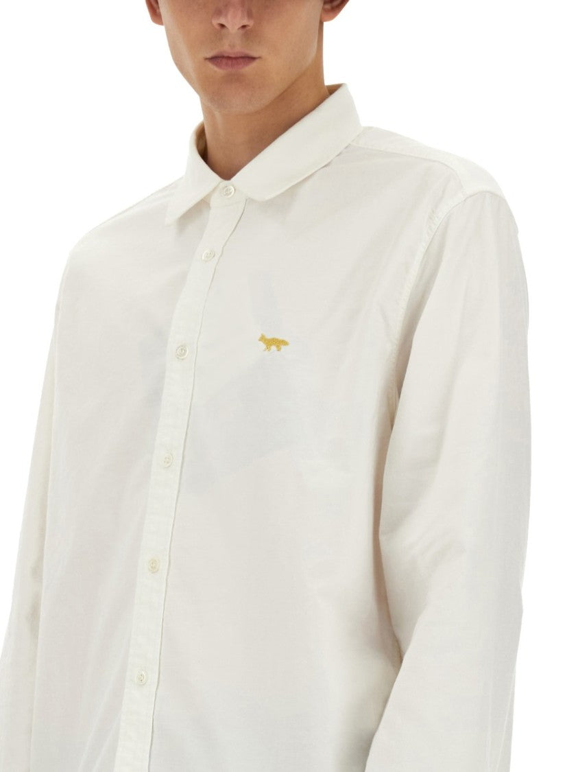 Classic Button-Up Shirt With Embroidered Detail