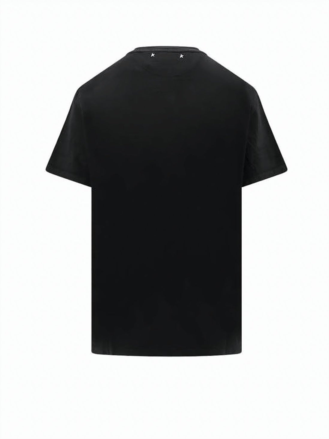 Black Short-Sleeve T-Shirt With Metallic Star Accents