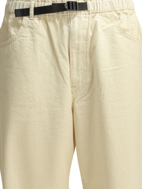 Relaxed Fit Cotton Pants With Integrated Buckle Belt