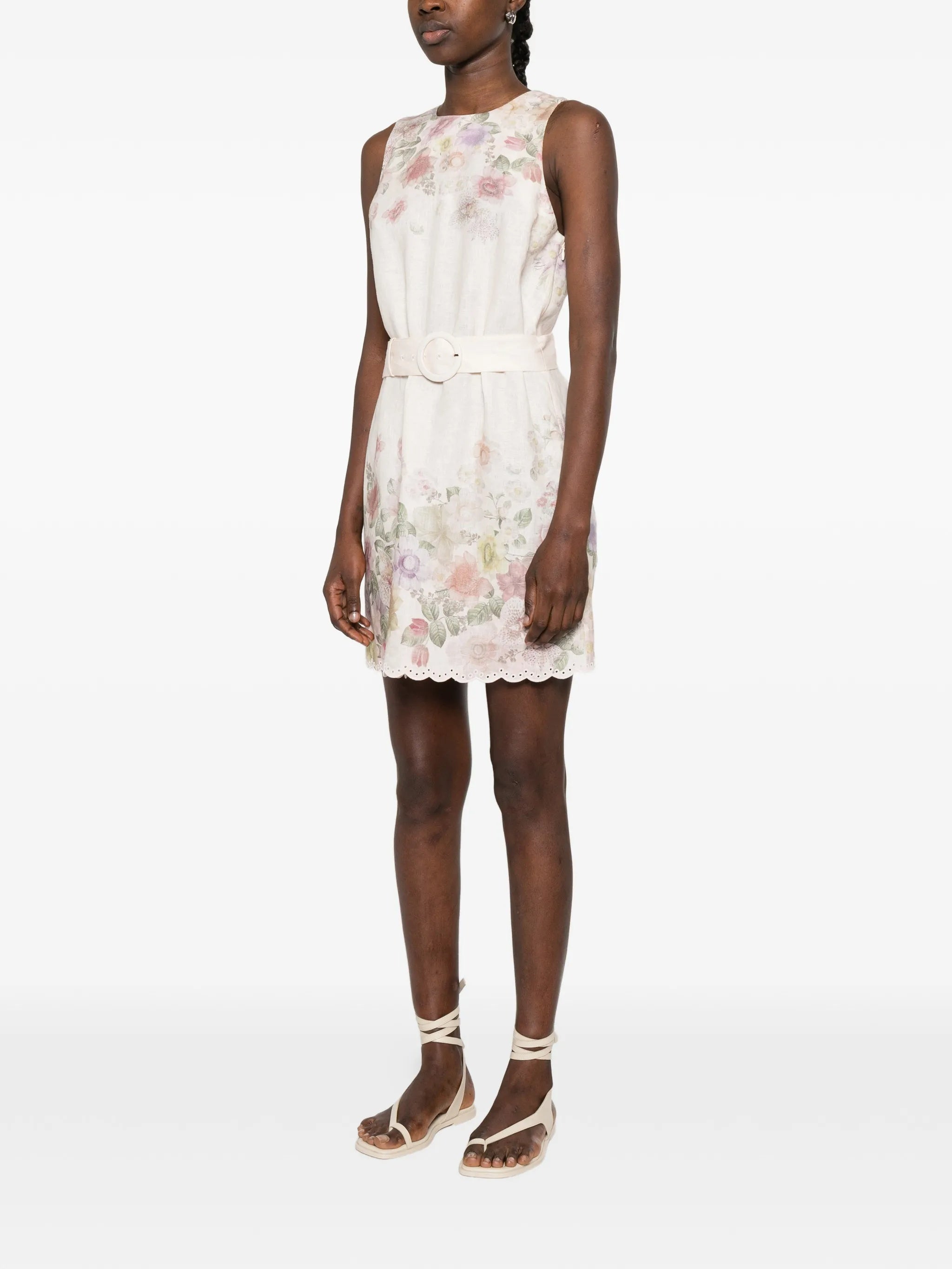 Abito Sleeveless Floral Print Mini Dress