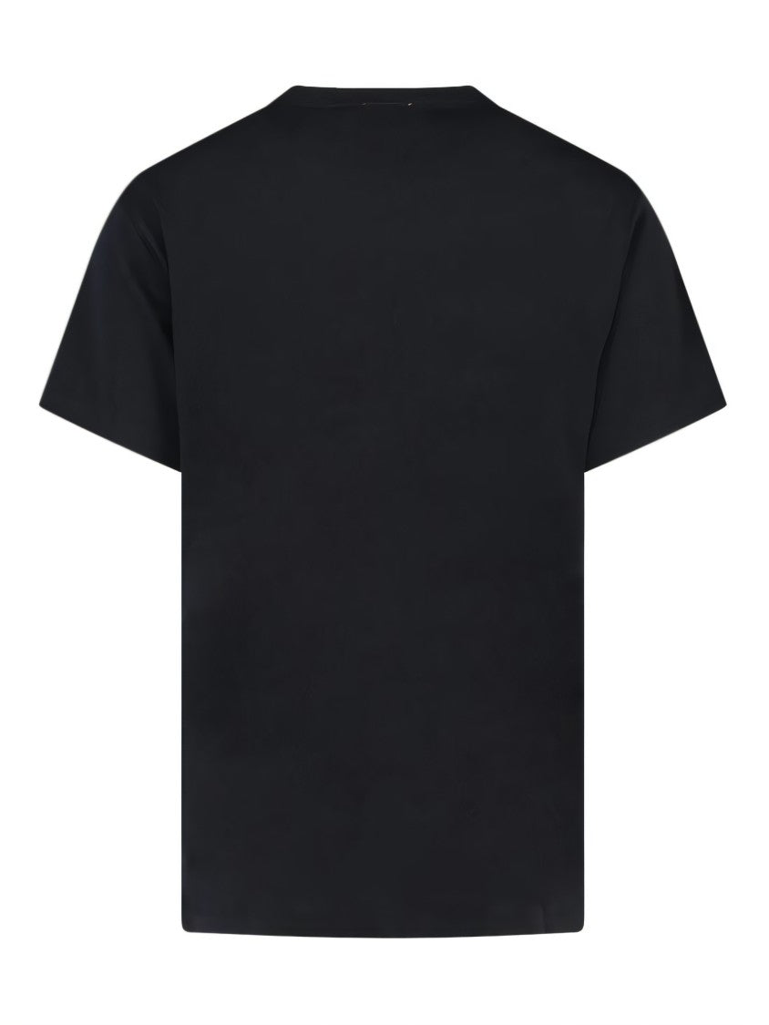 Black Cotton T-Shirt With Embroidered Logo