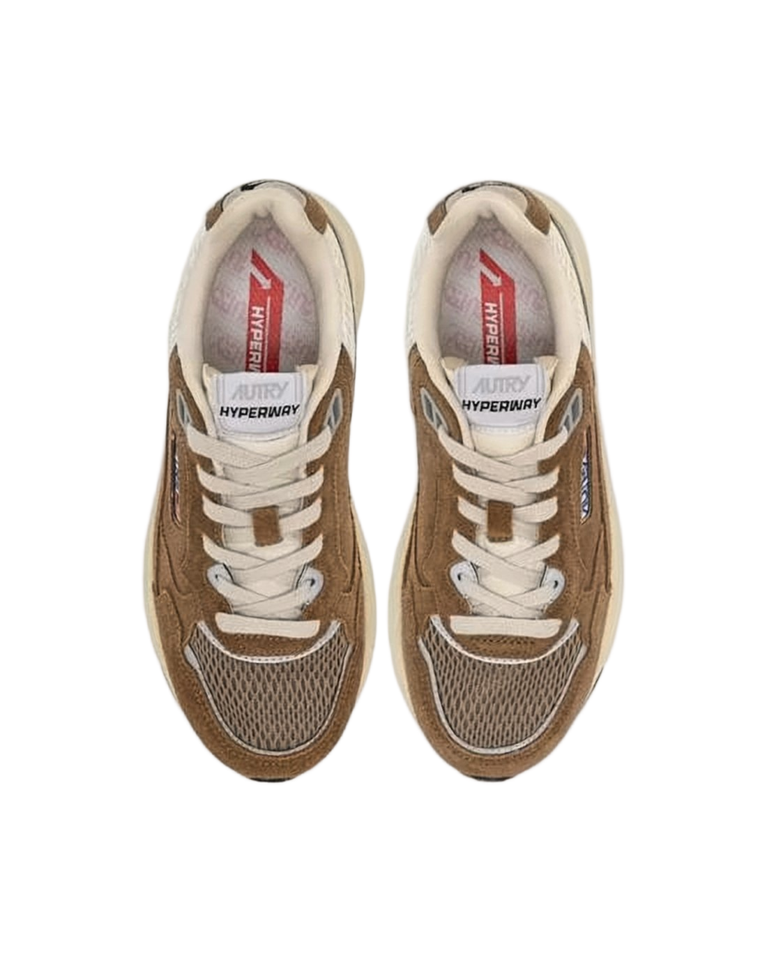 Layered Design Suede and Mesh Sneakers