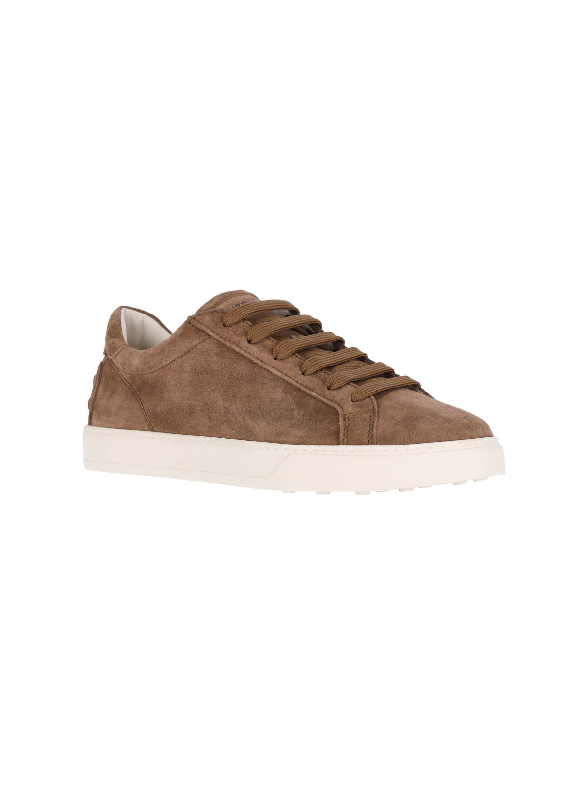Brown Suede Sneakers with Rounded Toe