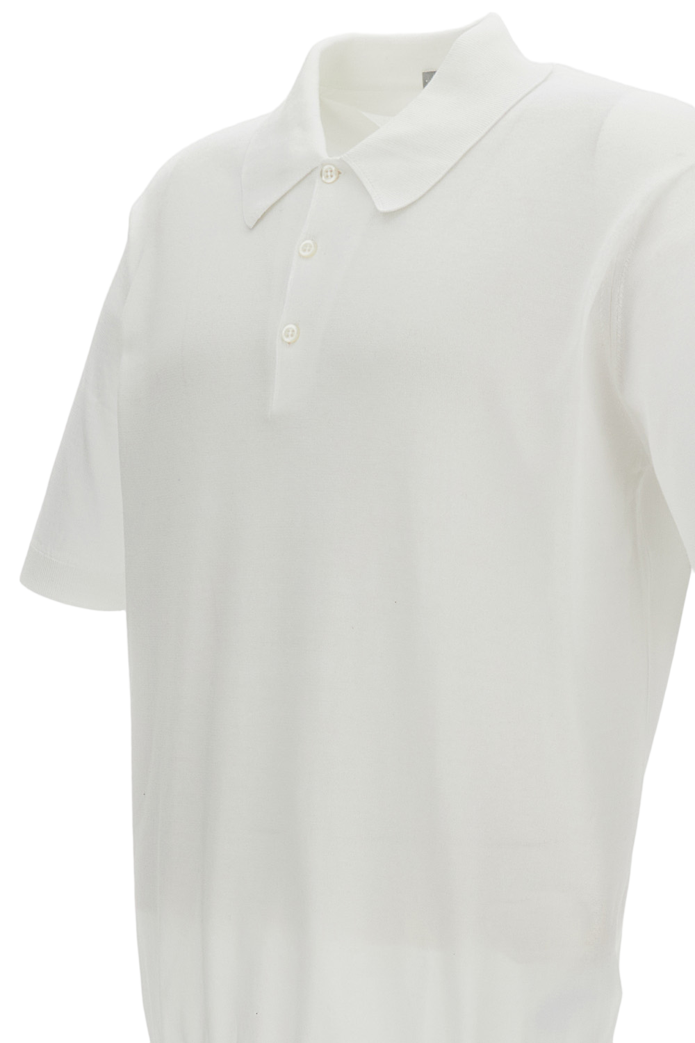 White Relaxed Fit Cotton Polo T-Shirt