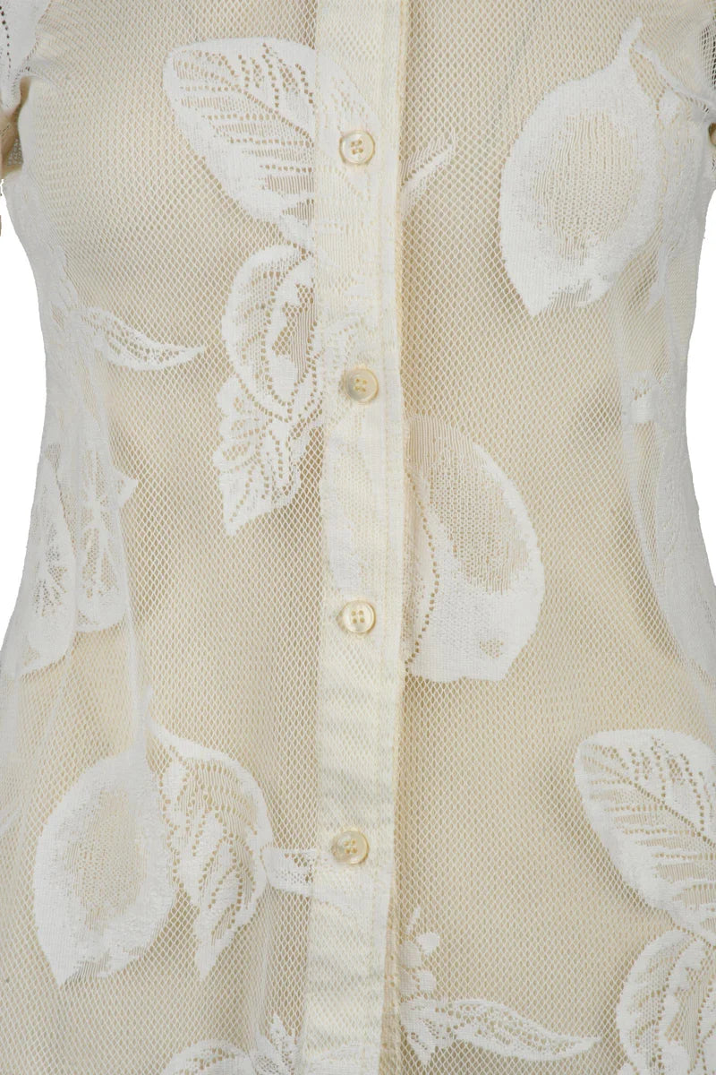 Cream Semi-Sheer Shirt