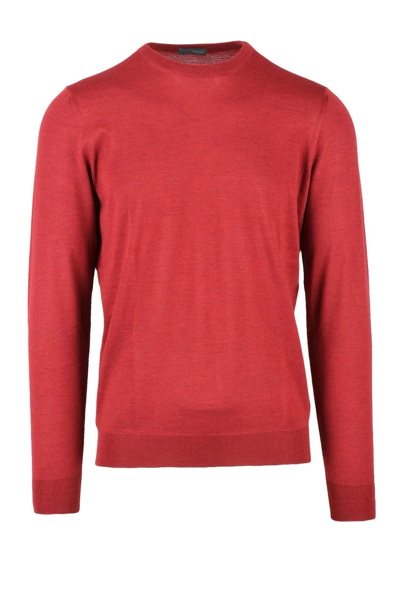Crew Neck Sweater Merino Wool - Red