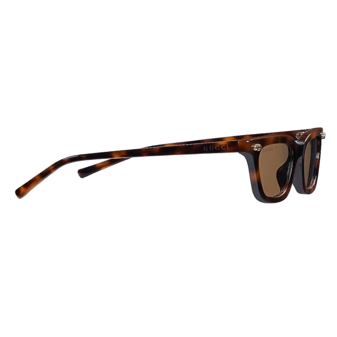 Rectangular Tortoiseshell Acetate Sunglasses with Polished Finish
