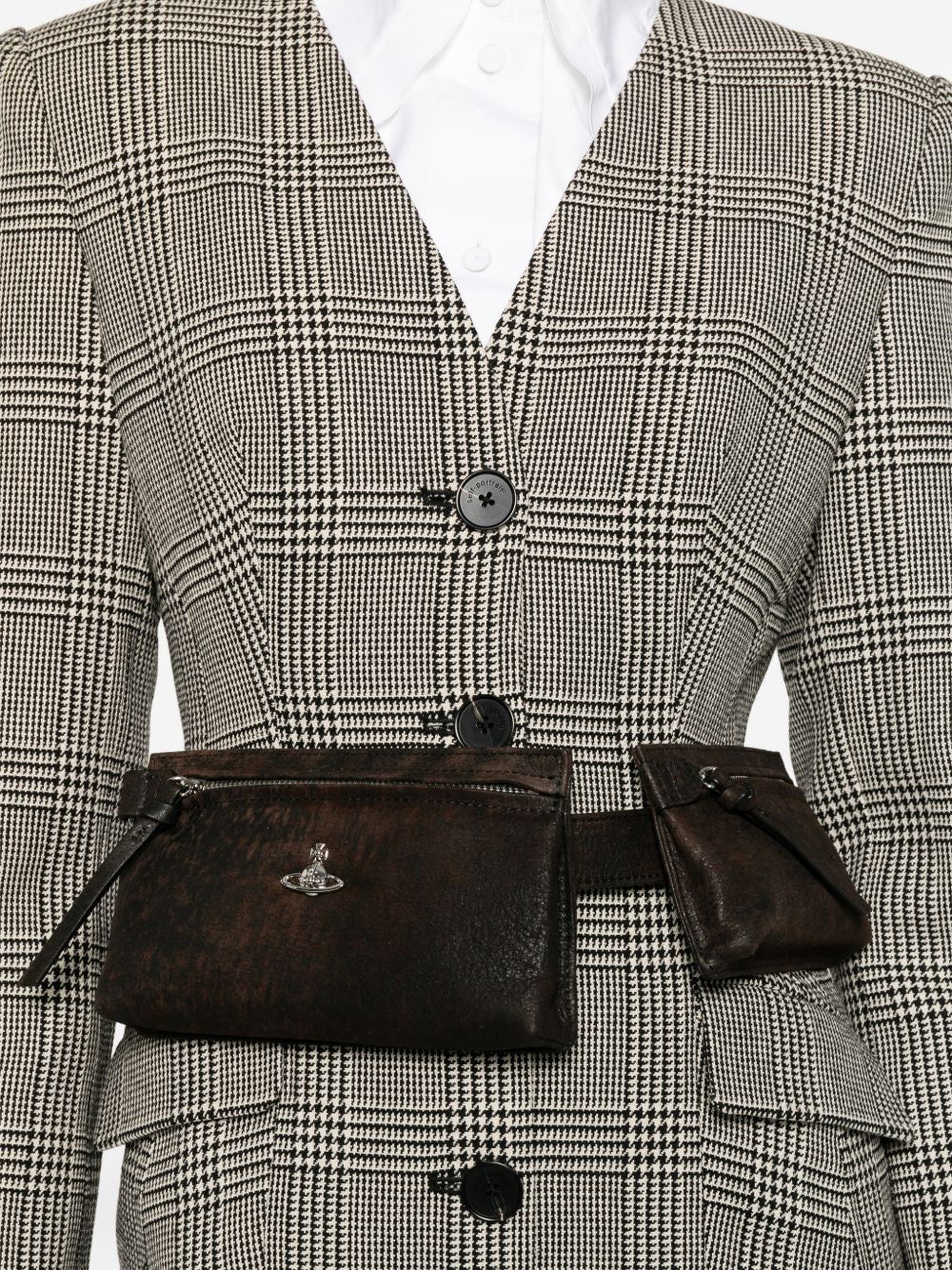 Brown Logo Zip Bag