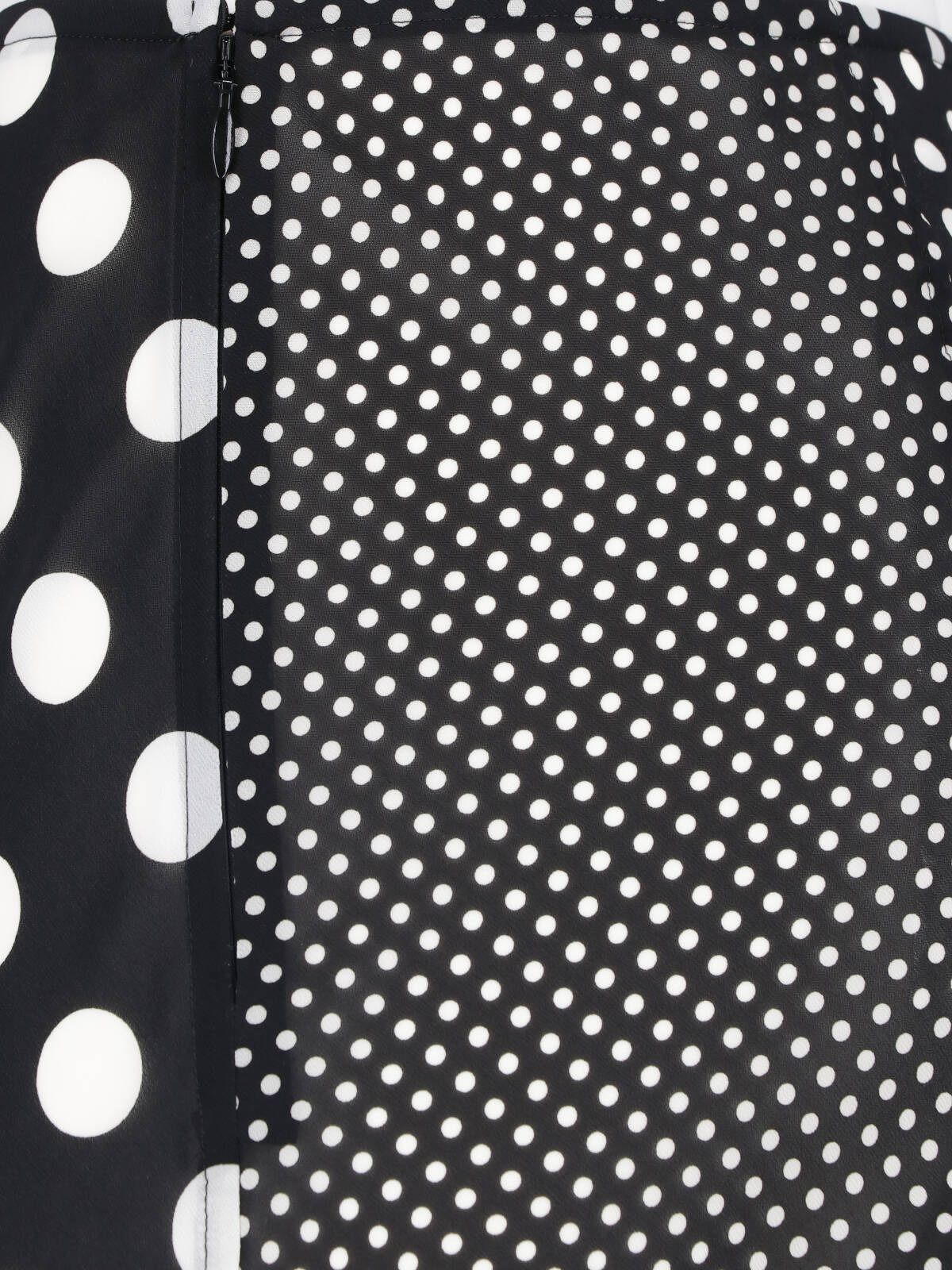 Black Polka Dot Patchwork Ruffled Skirt