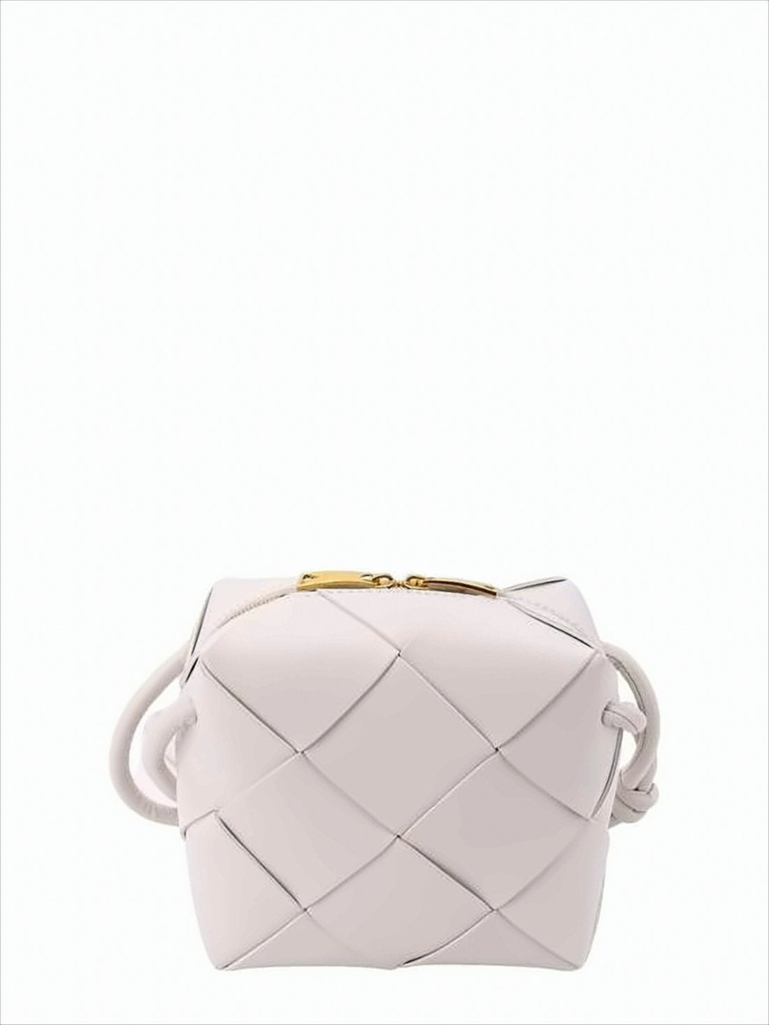 Compact White Lambskin Shoulder Bag
