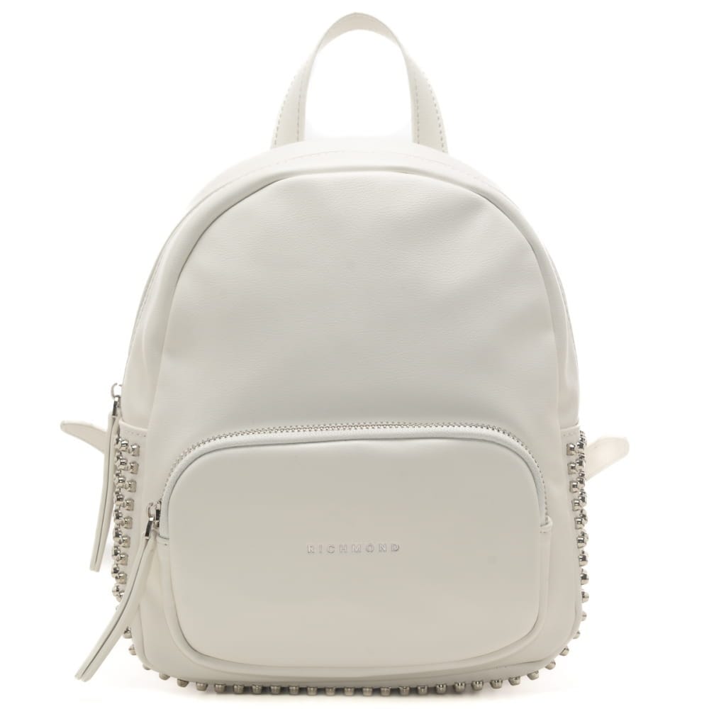Compact Matte-Finish Backpack with Metallic Stud Details