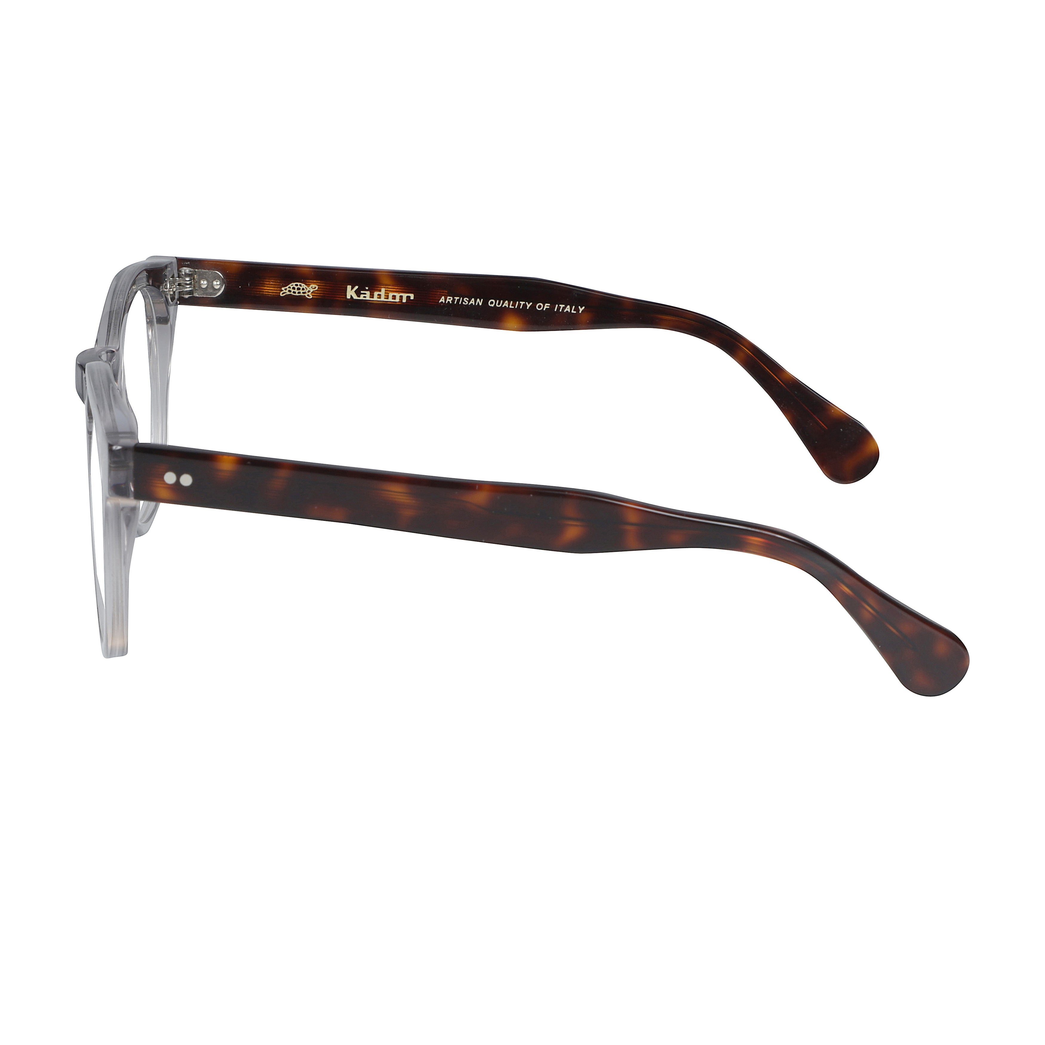 Tuxon Translucent Grey Frame Sunglasses with Tortoiseshell-Patterned Temples
