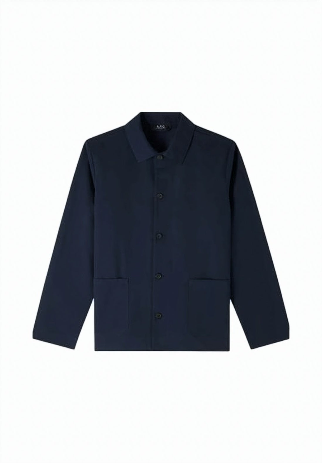 Blue Cotton Jacket With Classic Collar