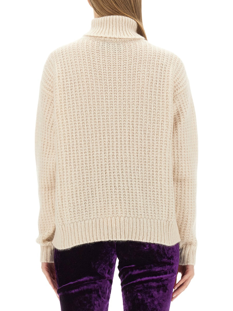 Oversized Cashmere-Silk Turtleneck Sweater